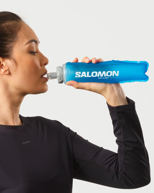 2 x soft flasks Salomon Ultra 500ml 42mm, vista frontal de la botella flexible