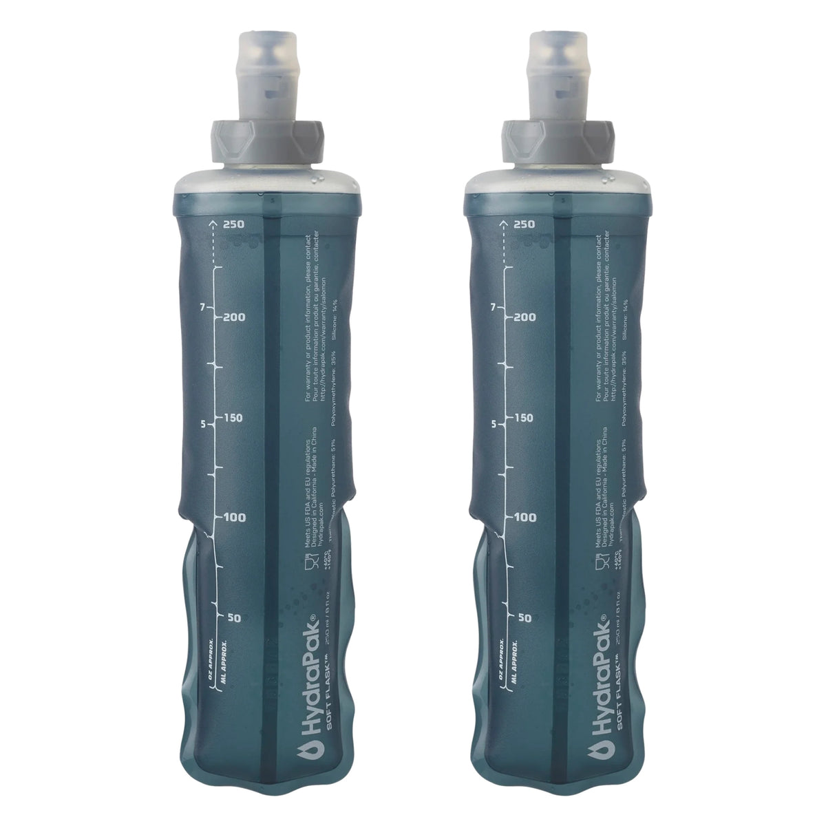 2 x soft flasks Salomon 250ml, pack de dos unidades en color gris