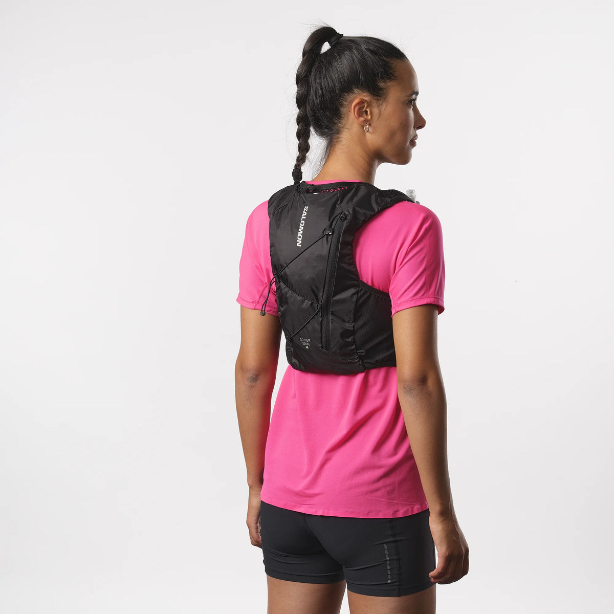Chaleco de hidratación Salomon Active Skin 4 Negro, detalle del compartimento trasero