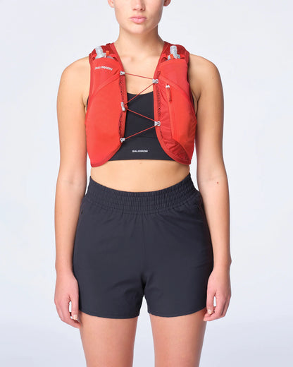 Chaleco de hidratación Salomon Active Skin 4 Rojo, detalle del compartimento trasero