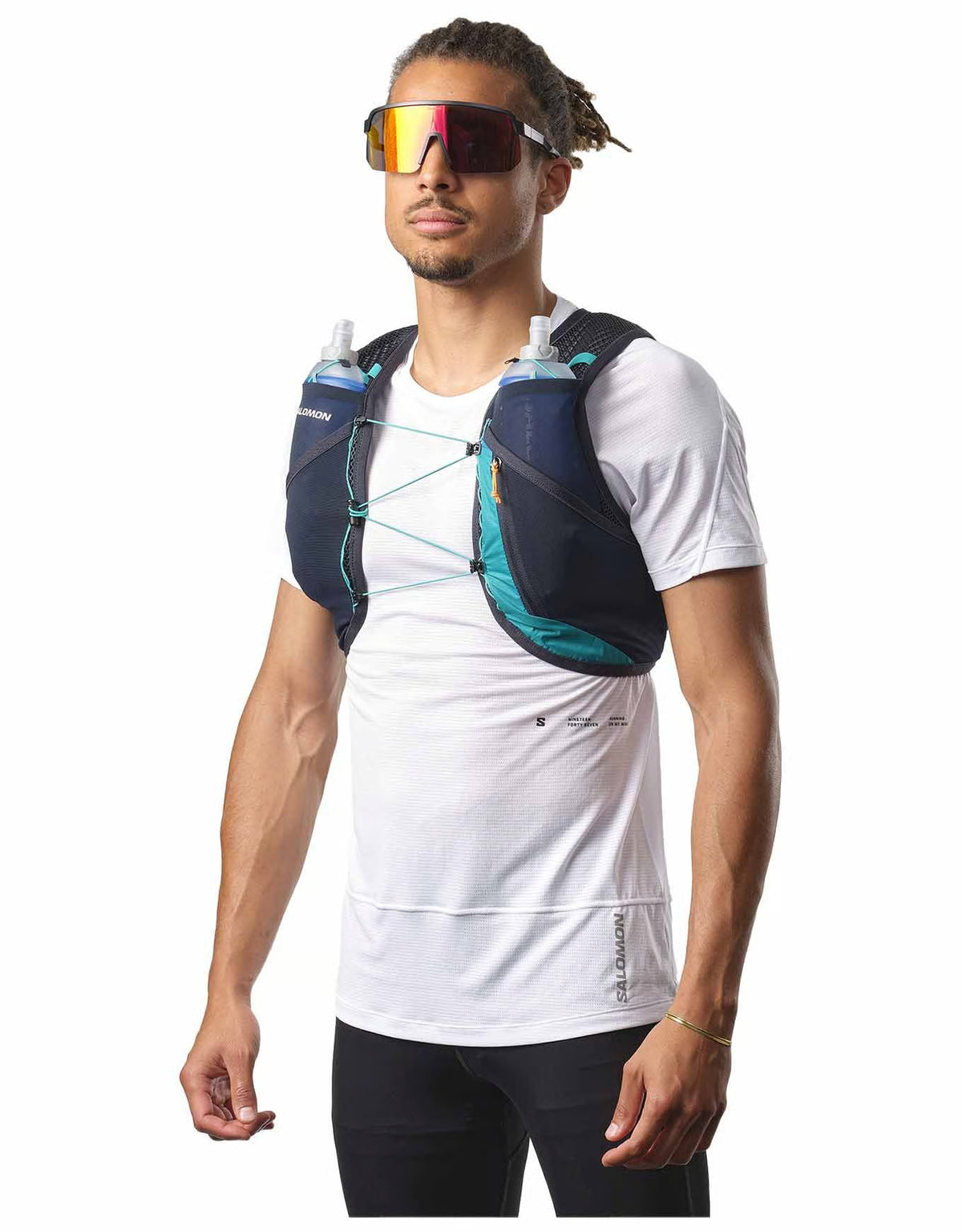 Chaleco de hidratación Salomon Active Skin 4 Turquesa, vista trasera
