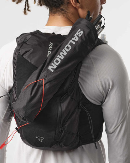 Chaleco de hidratación Salomon Active Skin 12 Negro, vista trasera