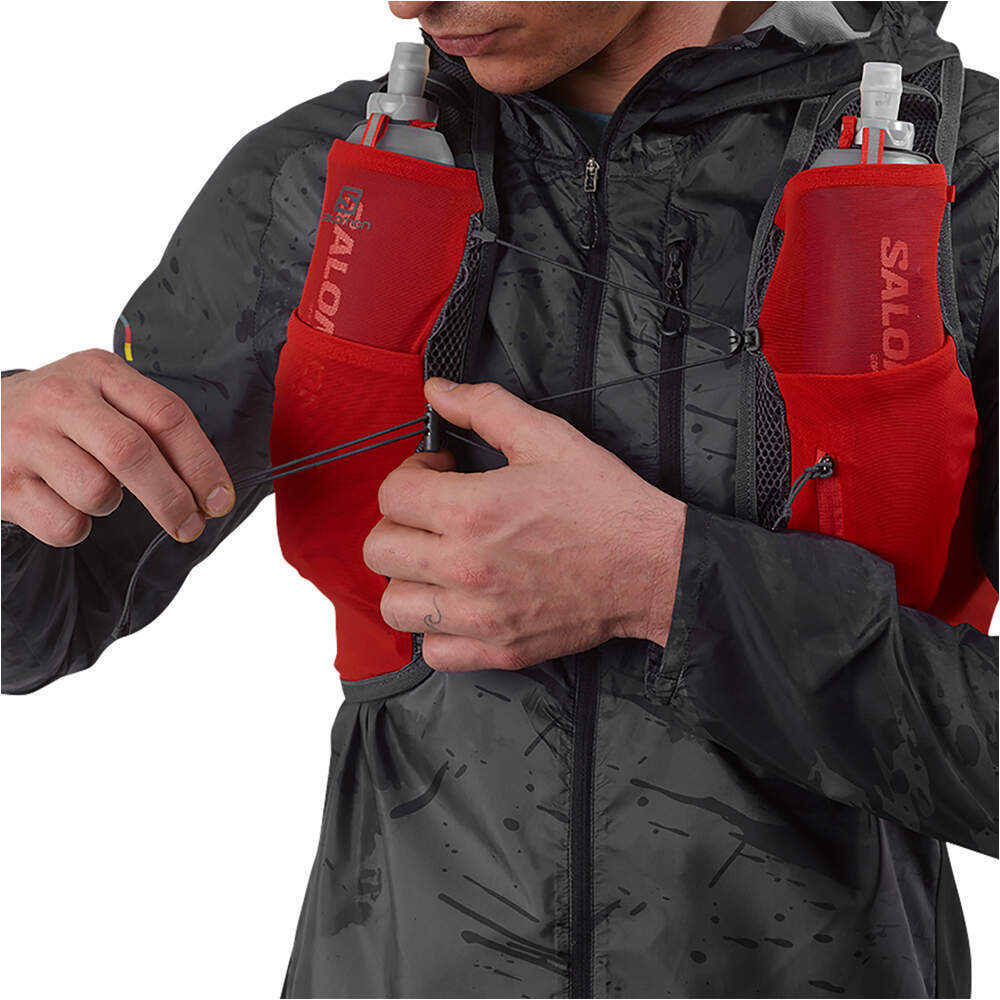 Chaleco de hidratación Salomon Active Skin 8 Rojo gris, vista frontal
