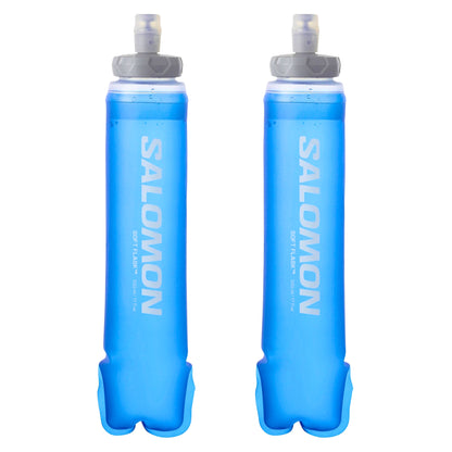 Vista frontal de dos soft flasks Salomon de 500 ml y abertura de 42 mm