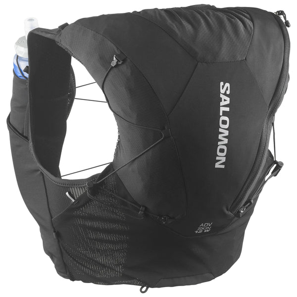 Chaleco de hidratación Salomon ADV Skin 12 para mujer negro, vista trasera