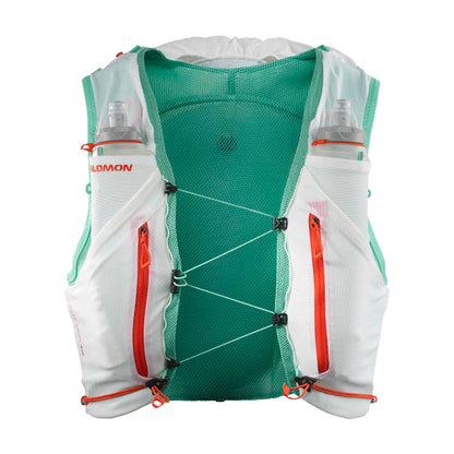 Chaleco de hidratación Salomon ADV Skin 12 Blanco verde, vista frontal