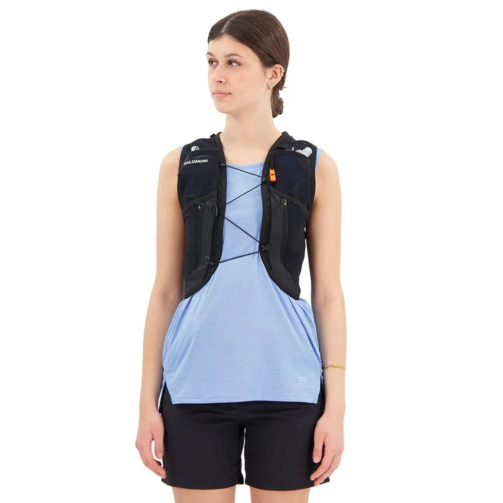 Chaleco de hidratación Salomon Active Skin 12 Mujer Negro, vista trasera