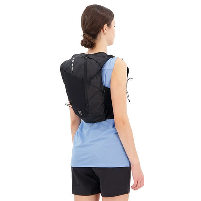 Chaleco de hidratación Salomon Active Skin 12 Mujer Negro, detalle de los bolsillos frontales