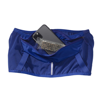 Cinturón de trail Salomon ADV Skin Belt Azul, detalle del compartimento trasero