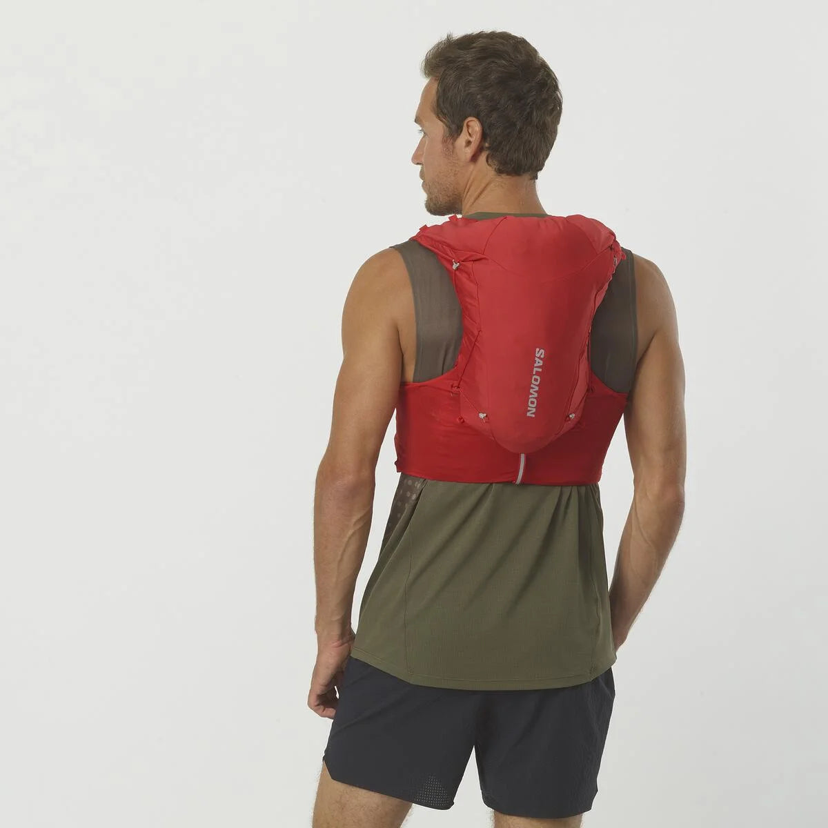 Chaleco de hidratación Salomon ADV Skin 12 Rojo, vista trasera